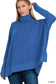 Brushed Melange Cowl Neck Poncho Sweater