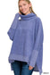 Brushed Melange Cowl Neck Poncho Sweater