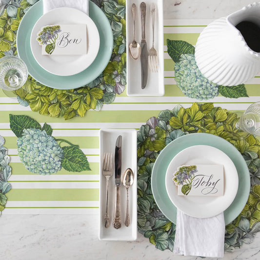 Hester & Cook - Kitchen Papers - Green Awning Stripe Runner