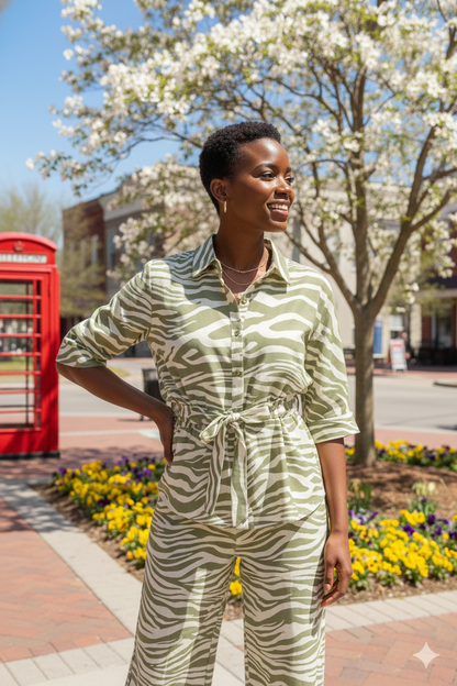 Marna Zebra Print Top