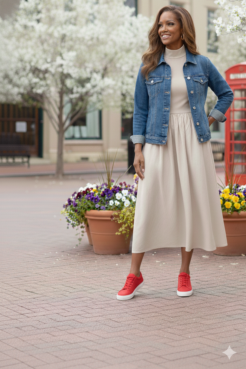 Katrina Sleeveless Mock Neck Midi Dress