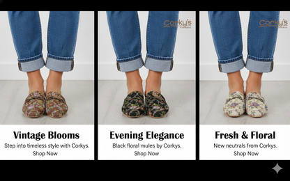 Charmer Floral Slip on Mule Shoe