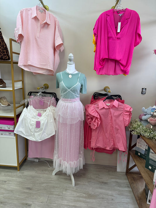 Pearl Ruffle See through Mesh Dress: WHITE