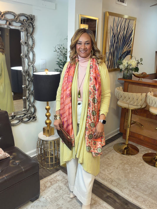 Draped Long Solid Cardigan