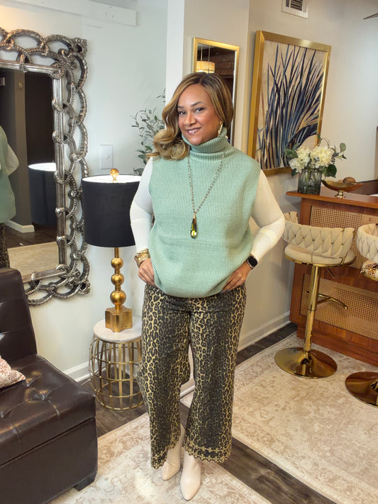 Sleeveless Turtleneck Sweater