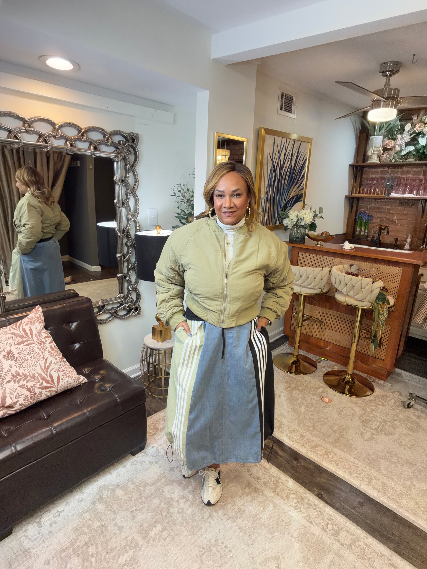 Denim Drawstring Skirt