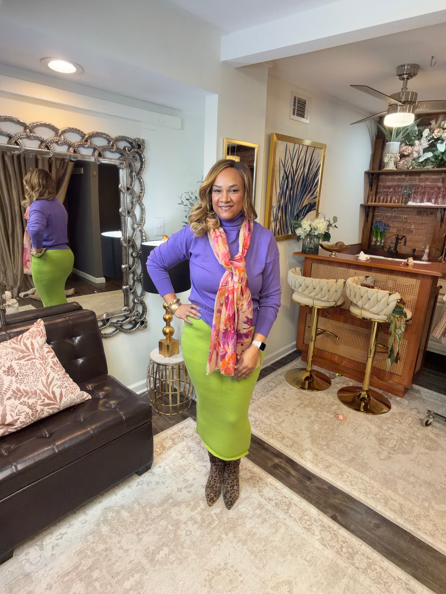 Long Sleeve Turtleneck Sweater: WISTERIA