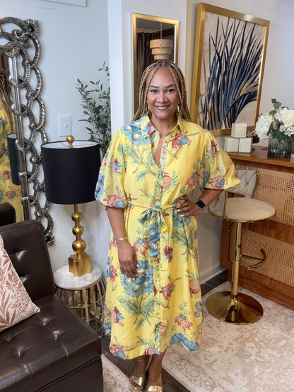 Cindy Floral Midi Dress