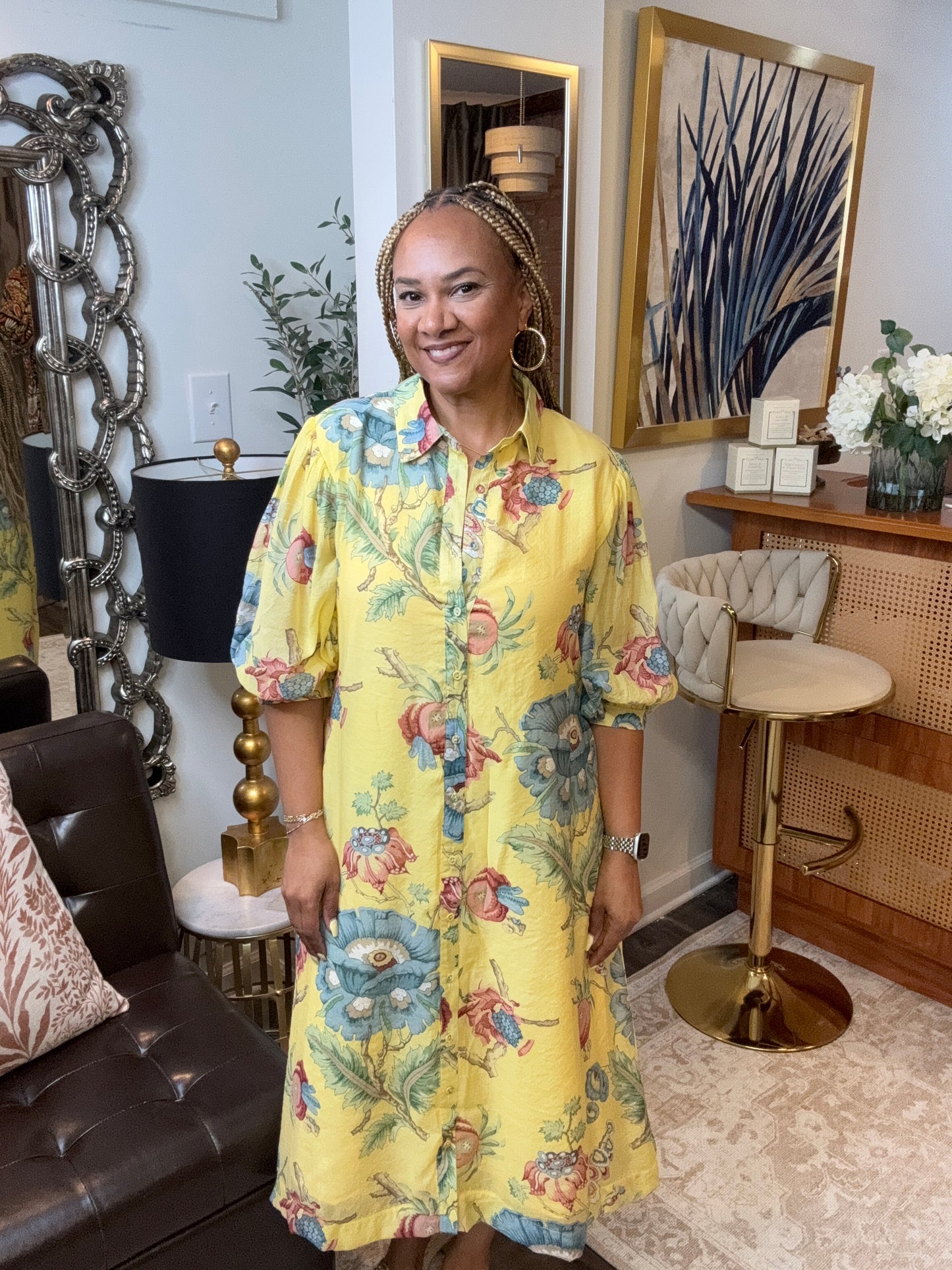 Cindy Floral Midi Dress