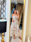 Toile Print Latte Midi Dress