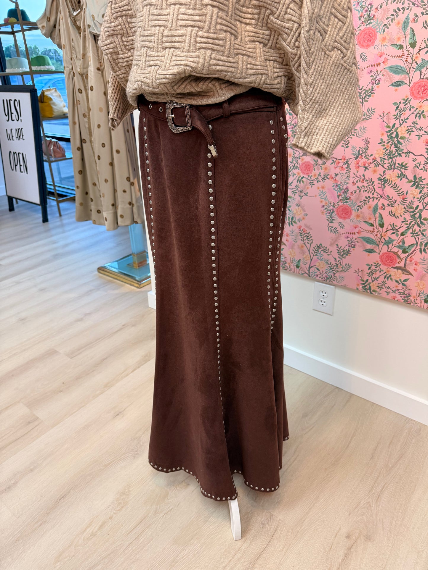 Skylar Faux Suede Maxi Skirt