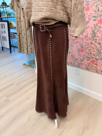 Skylar Faux Suede Maxi Skirt