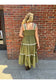 New "Brooklyn" Ric Rac Olive Tiered Midi Dress