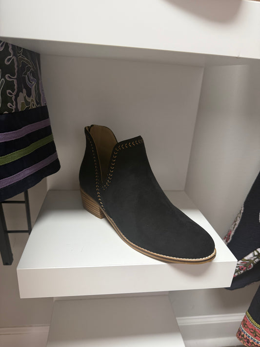 Black Faux Suede Booties