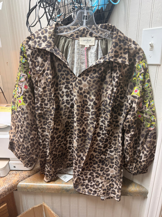 Embroidered Leopard Shirt