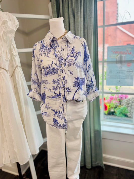 Ansley White Button Down Top