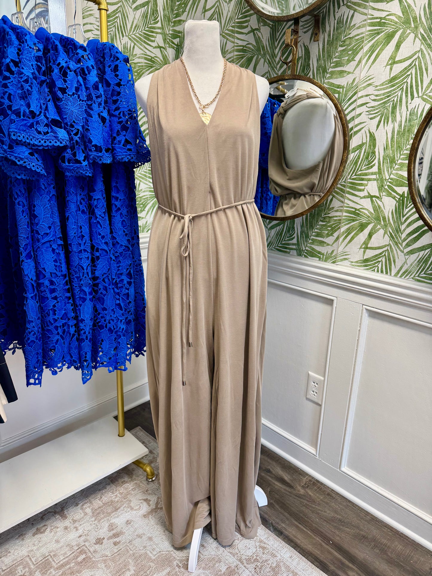 Light Mocha Sleeveless Jumpsuit
