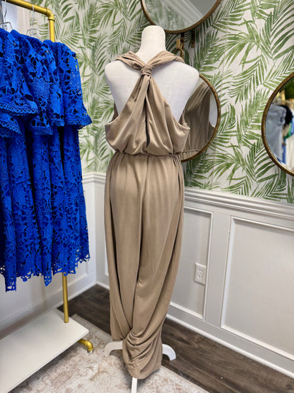 Light Mocha Sleeveless Jumpsuit