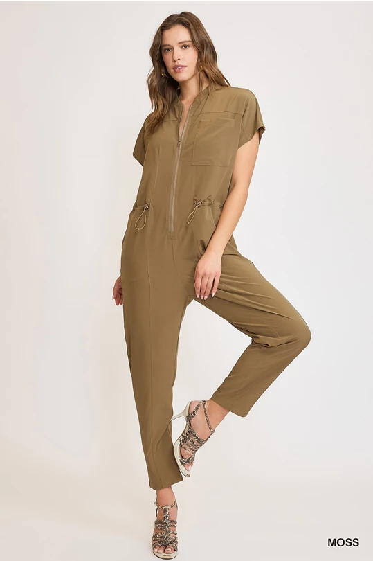 Zip Down Utility Jumpsuit