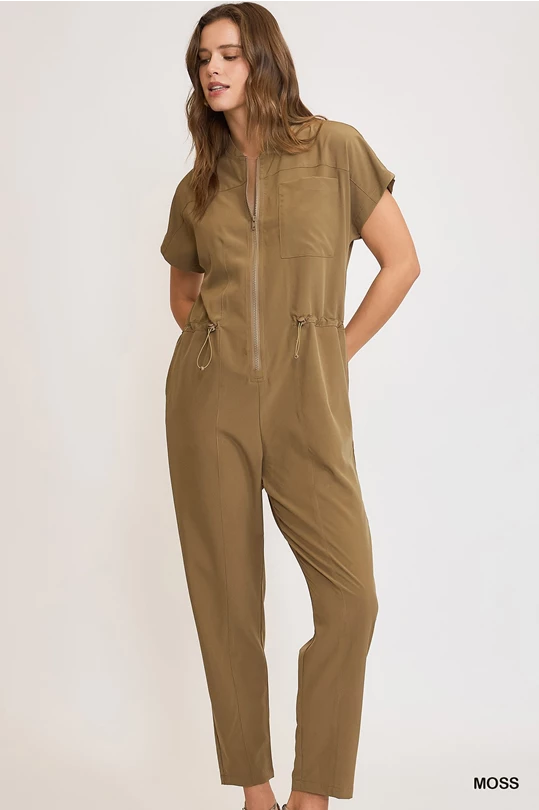 Zip Down Utility Jumpsuit