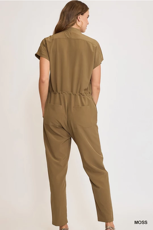 Zip Down Utility Jumpsuit