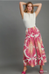 Wide Leg Printed Skirt Pant