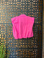 Hot Pink Collar Neck Button Down Shirt