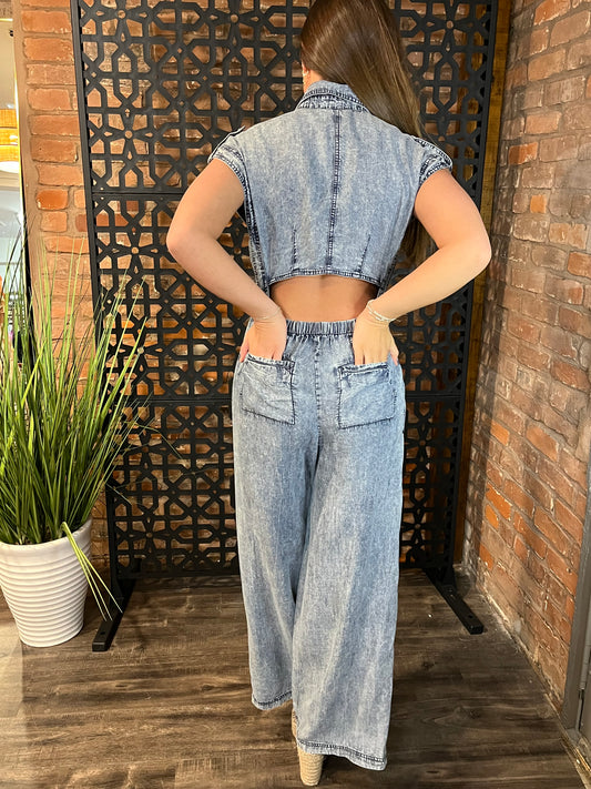 "Gina" Denim Jumpsuit