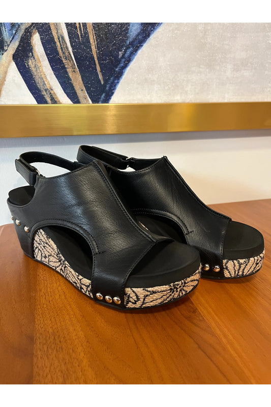 "Carley" Sandal in black and brown