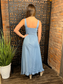 Denim Ruffle Maxi Dress