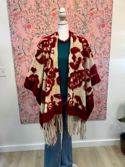 Ruby Fringe Cape