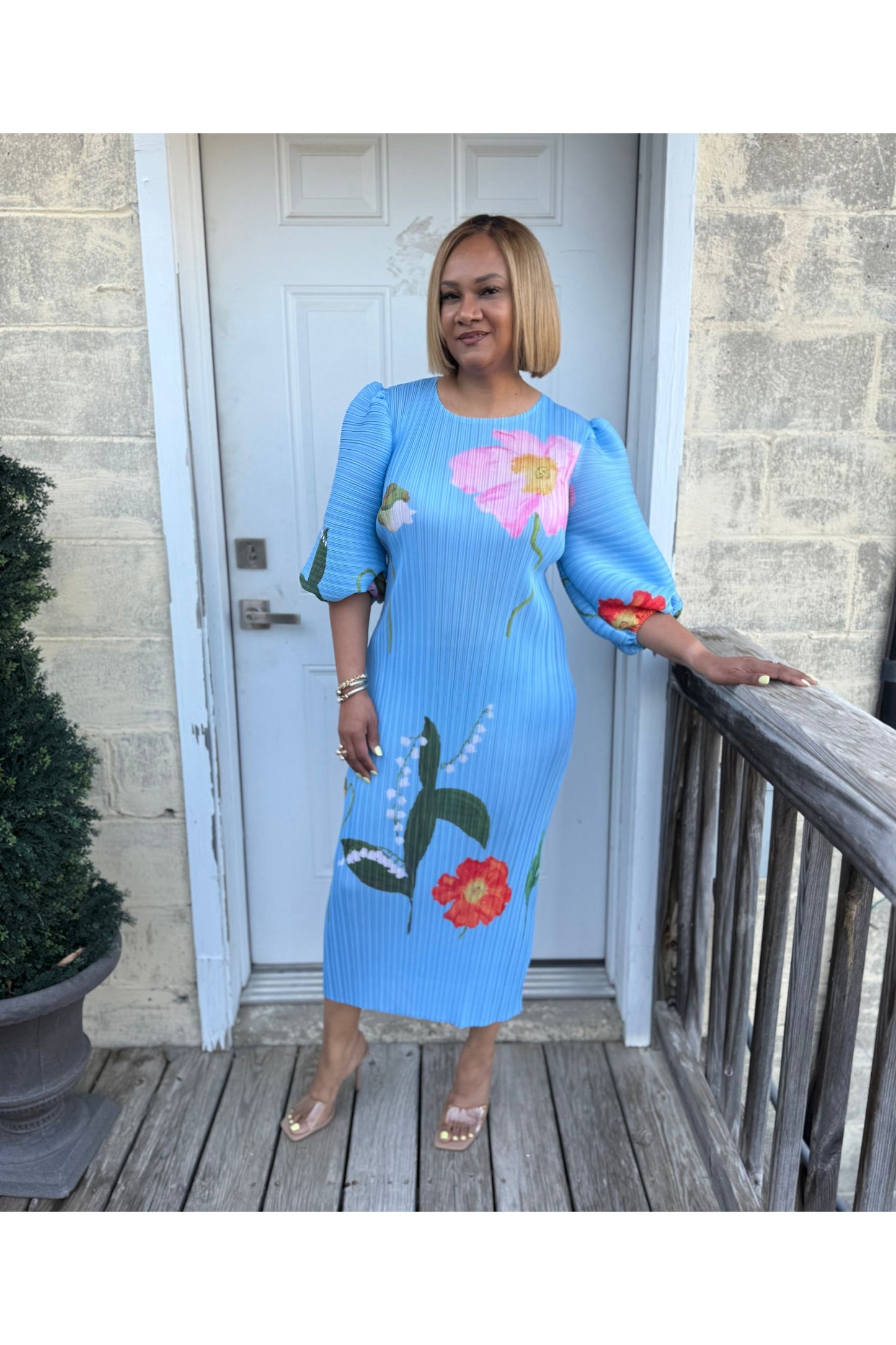 Alicia Floral Dress Blue (Sold at Bloomingdales)