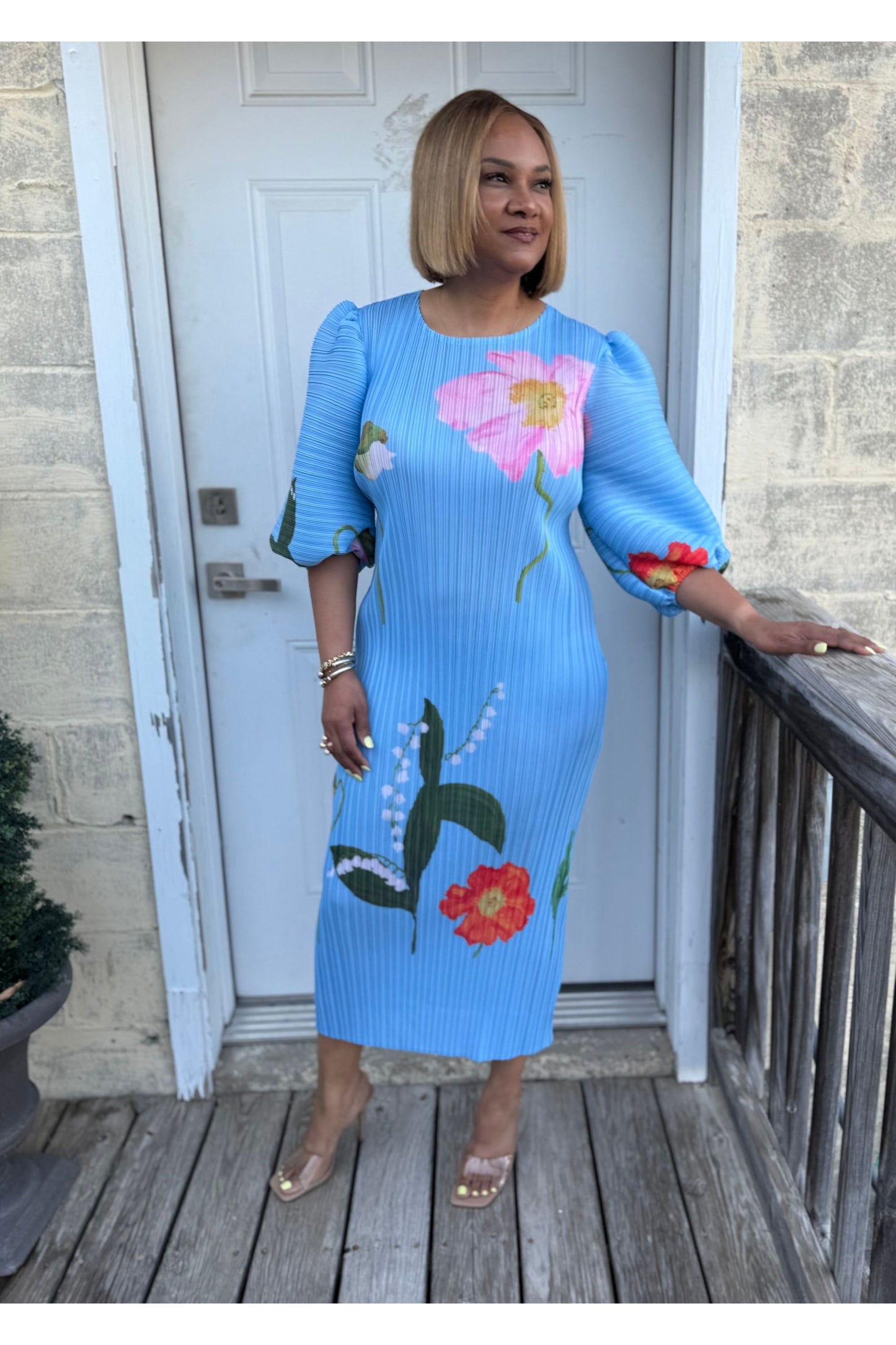 Alicia Floral Dress Blue (Sold at Bloomingdales)