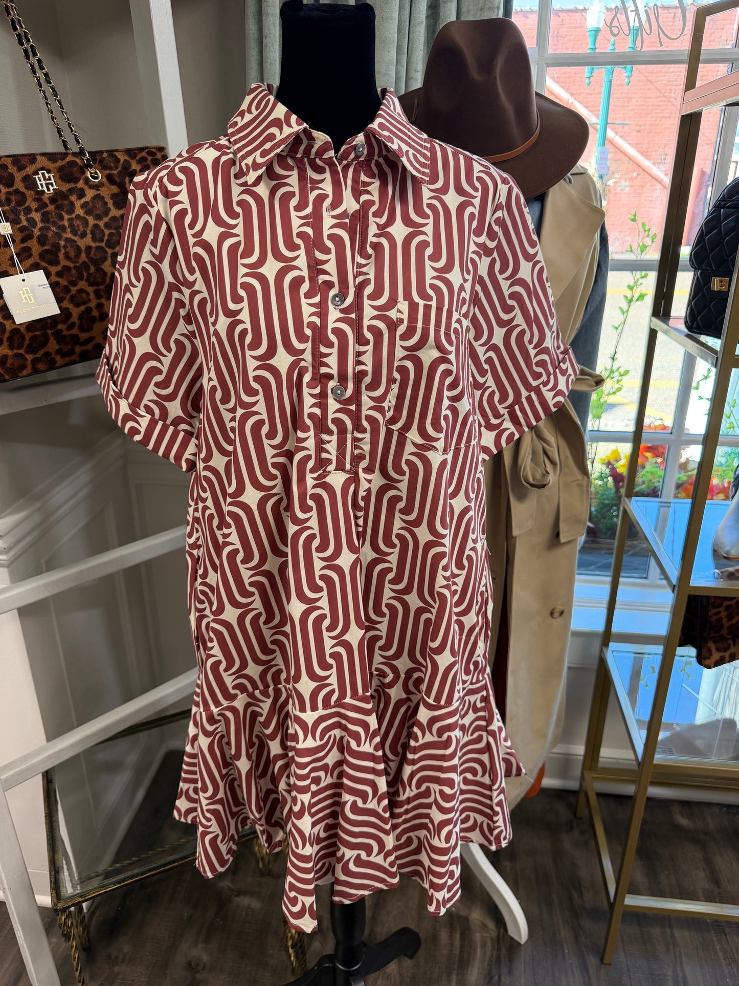 Abstract Pattern Mini Dress