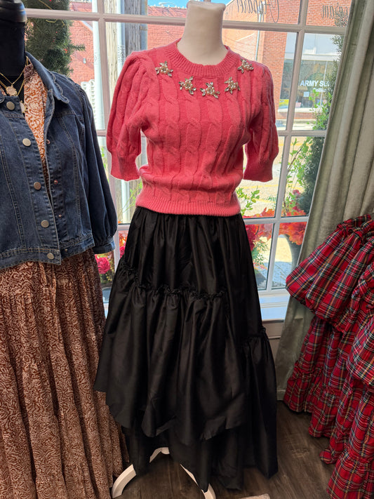 asymmetrical black skirt