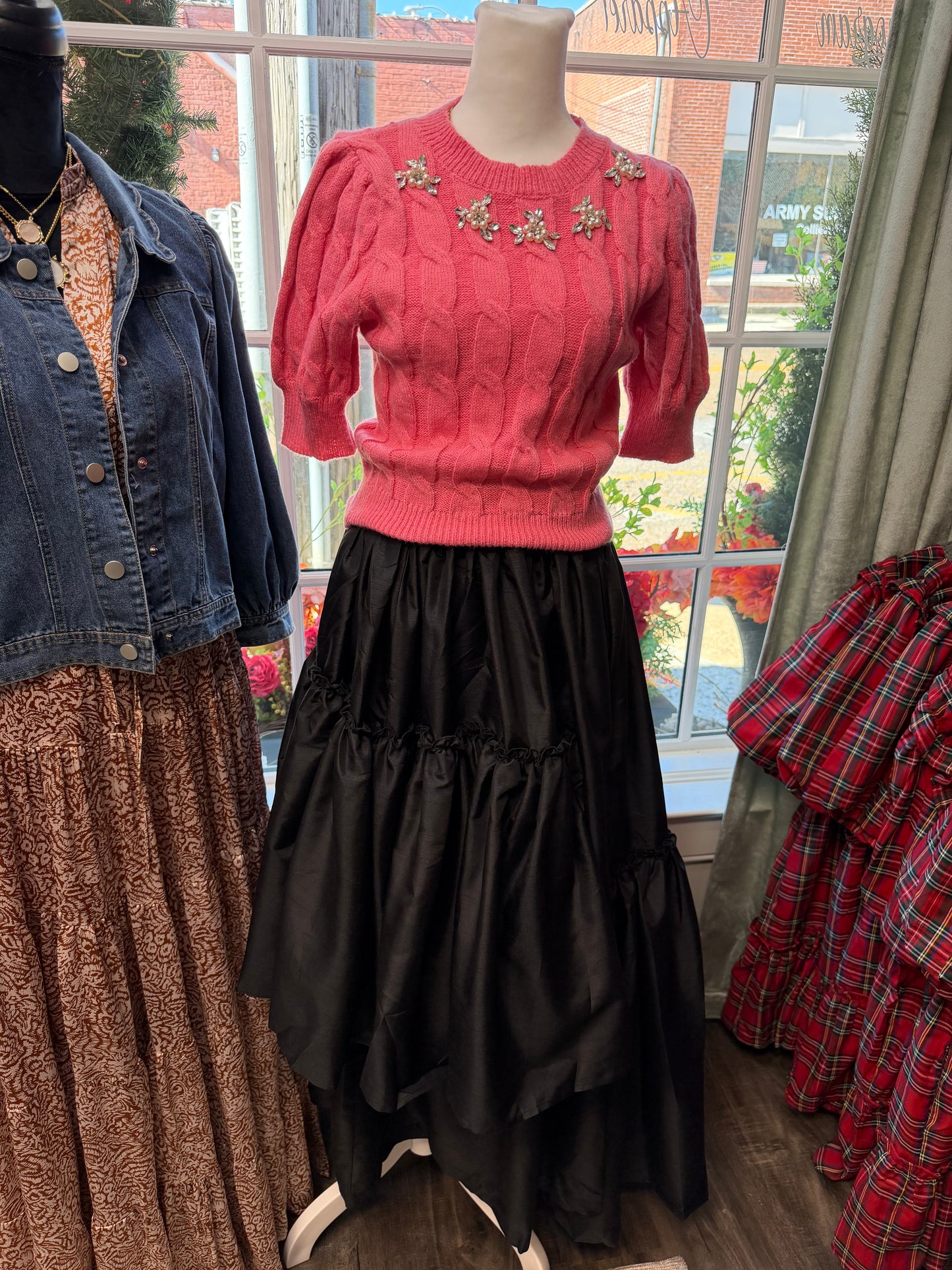 asymmetrical black skirt