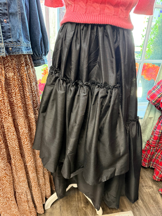 asymmetrical black skirt