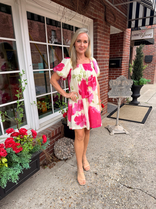 Watercolor Floral Mini Dress