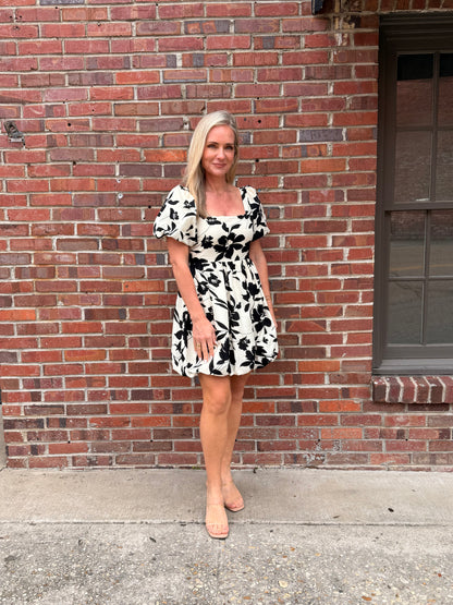 Floral Print Babydoll Dress