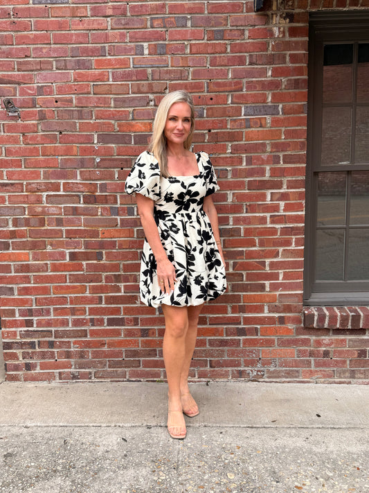 Floral Print Babydoll Dress