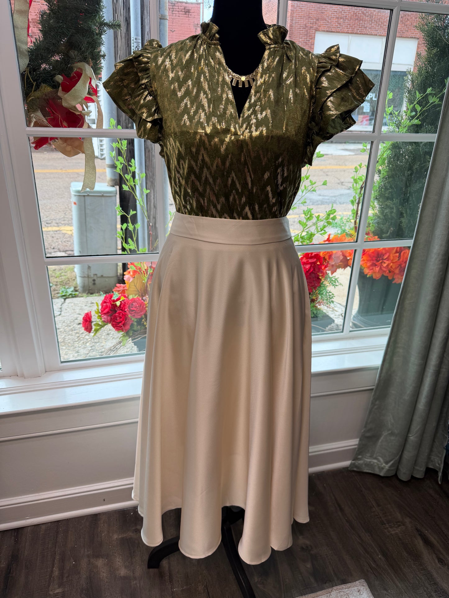 Ruffle Sleeve Blouse Top