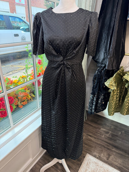 Rhinestone Knotted Maxi Dress