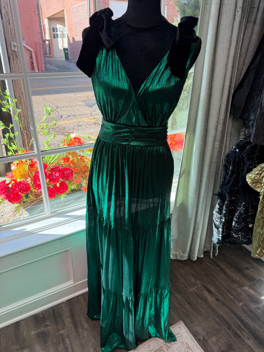 New Cannes Liquid Satin Evening Maxi Dress