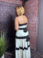The Valerie White Striped Bowknot Dress