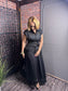 "Lacie" Black Midi Dress