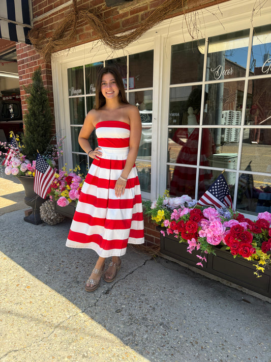 Eleanor Strapless Midi Dress