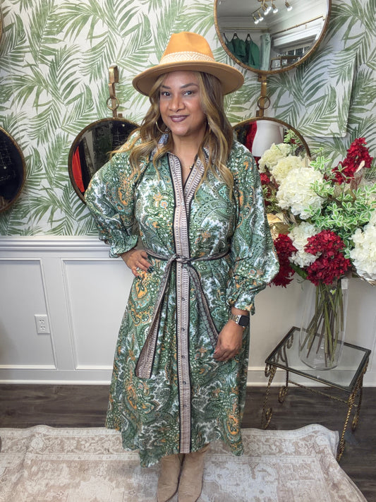 Hattie Olive Midi Dress