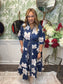 Navy Blue Floral Maxi