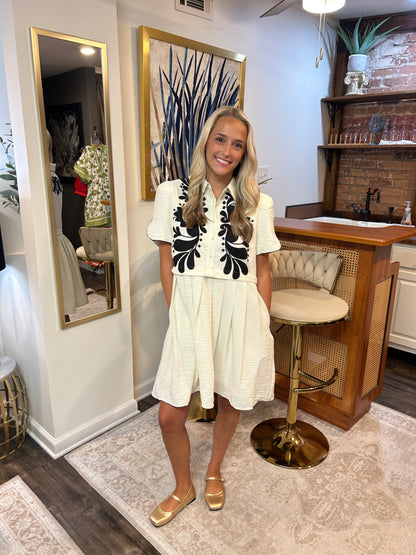Ivory Layered Mini Dress