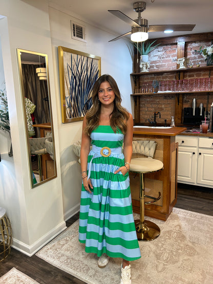 Adeline Striped Strapless Dress